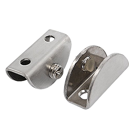 Aexit 2 Pcs Clamps Silver Tone Metal Semi-cirlce Shaped Glass Hand-Screw Clamps Clamps Clips