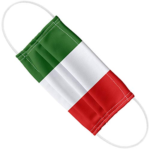 Popfunk Italian Flag 1-Ply Reusable Face Mask Covering with Adjustable Nose Wire, Unisex