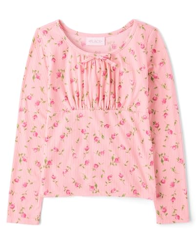Image of The Children's Place Girls' Everyday Casual Long Sleeve Knit Shirts