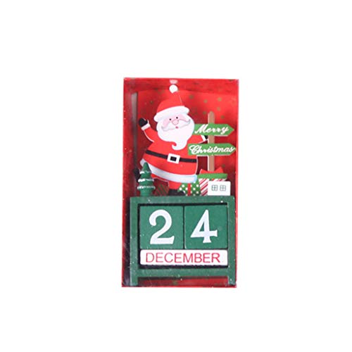 Calendrier européen créatif en bois, décorations de Noël, décoration de nain de jardin, lampe solaire (multicolore, taille unique)