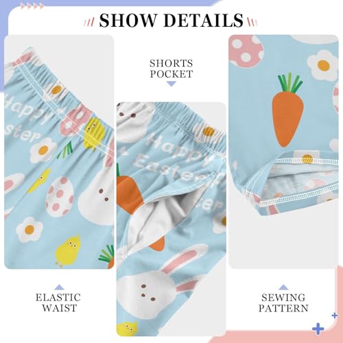 ZZXXB Bunny Chick Egg Happy Easter Boys Long Pants Soft Trousers Elastic Waist Kids Lounge Bottoms with Pockets S-XL4