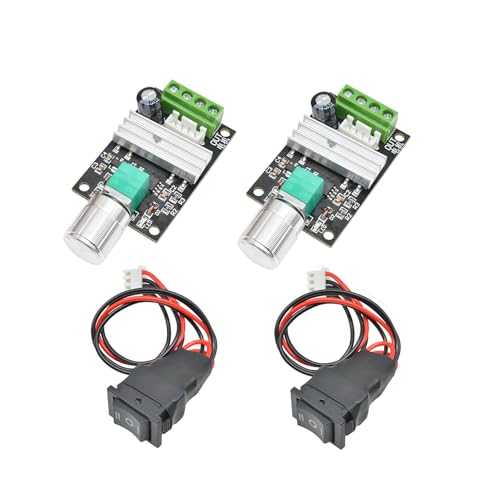 Controlador de Velocidad de Motor PWM, Aideepen 1203BB 3A 80W CC 6-28V 6V 12V 24V, Reversible con Interruptor de Parada