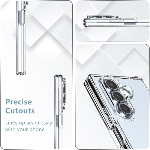 Image of TechTrendz Ultra Hybrid Transparent Case for Samsung Galaxy Z Fold 7 Case, Galaxy Z Fold 7 Back Cover TPU Shockproof Military-Grade Drop-Proof Anti Yellowing Clear Cover Phone Case for Galaxy Z Fold7