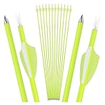 PYMUST 12pcs 30” Archery Carbon Arrows Hunting Arrows with 1.75” Rubber Feather Targeting Practice Arrows 1500 Spine for Compound & Recurve & Traditional Bow