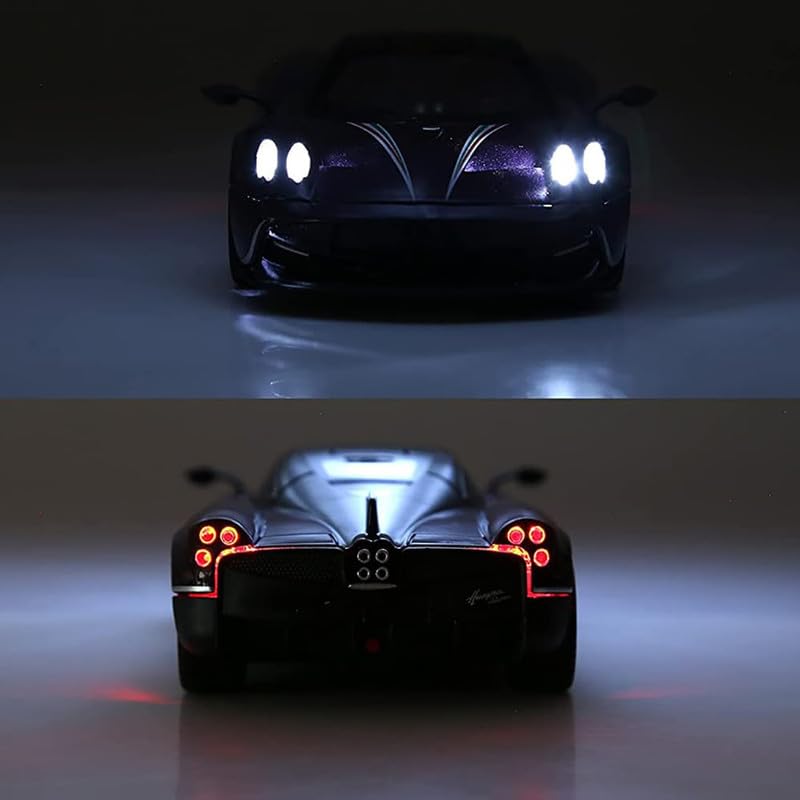 Image of Kids Model 1:24 Hayura Die Cast Metal Car Pull Back Action Opening Doors with Realistic Engine Sound Lights Toy Car Gift for Boys - Multi