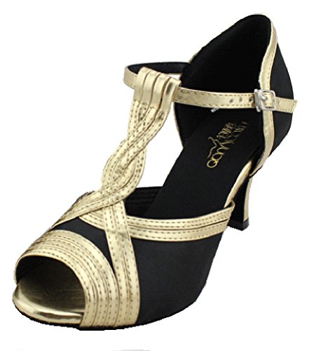 Chaussures de danse latine pour femme Salsa Noir 39.5 imprimé floral bout ouvert talon personnalisé