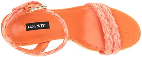 Nine West Women's Henri Wedge Sandal, Orange 800, 7 | Image 4