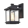 LALUZ Rectangle Porch Lights Outdoor, A03156 Farmhouse Weather-Proof Exterior Light Fixture with Clear Glass, Anti-Rust Outdoor Wall Lantern in Matte Black Finish for Front Door, Patio, Yards, Garage LALUZ Rectangle Porch Lights Outdoor, A03156 Farmhouse Weather-Proof Exterior Light Fixture with Clear Glass, Anti-Rust Outdoor Wall Lantern in Matte Black Finish for Front Door, Patio, Yards, Garage