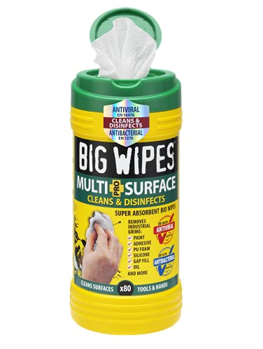 Lingettes multi-surface Big Wipes BWI-2440 pour enlever la saleté tenace sans eau