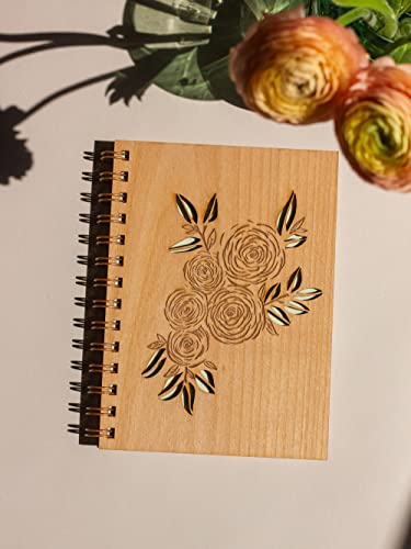 Ranunculus Flower Garden Gratitude Journal For Women With Blank Pages [Spiral Daily Writing Notebook, Hardcover Floral Sketchbook For Drawing, Made In The Usa] #TOP2