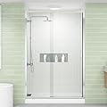 Bathlink Pivot Shower Door,44-48" W x 76" H Frameless Shower Door, 1/4"(6 mm) Thick Clear Tempered Glass, Chrome Finish, Reversible Glass Shower Door