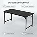 47 Inch Black Extra Deep Desktop Desktop Desk Sturdy Metal Frame Simple Workstation Game Study Writing All-Rounder