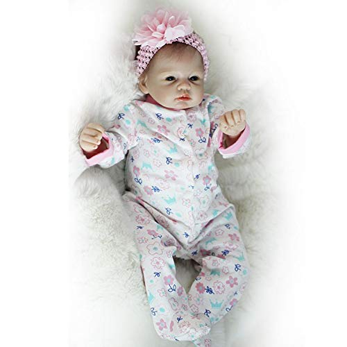 Nicery Reborn Baby Doll Puppe Weich Simulation Silikon Vinyl 22 Zoll 55 cm Magnetisch Mund lebensecht lebhaft für 3 Jahre alt 3+ Vivid Boy Girl Junge Mädchen Spielzeug SH55C504-OTD