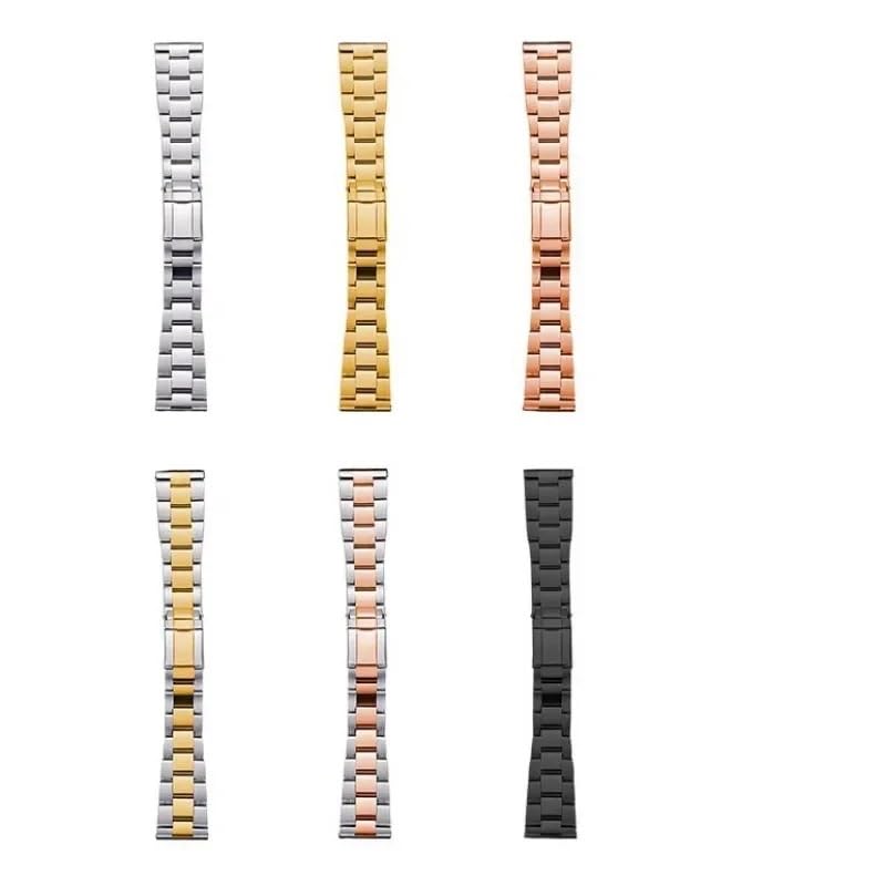 Bracelet montre 22mm acier inoxydable universel bracelet métal homme femme 3 perles - 4