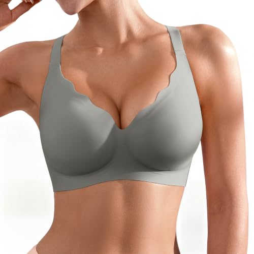 Image of Seamless Wireless Bra for Women with Support - No Underwire Full Coverage Push Up Comfort Bras - Back Fat Smoothing Bralettes
