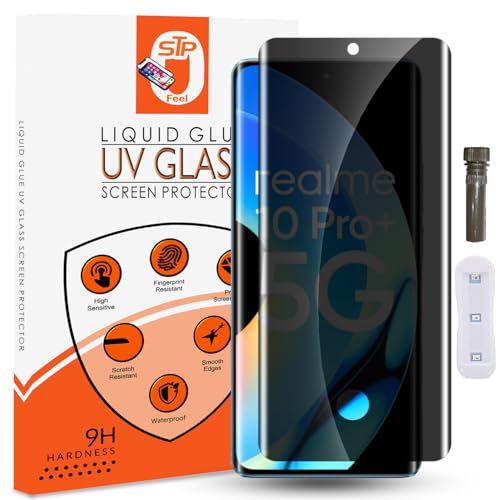 Image of Advanced UV Privacy Tempered Glass Screen Protector for Realme 10 Pro Plus 5G (6.7 Inch, Pack of 1) Full Edge to Edge Coverage Anti-Spy /Anti-Peeping 9H Hardness with Installation Kit