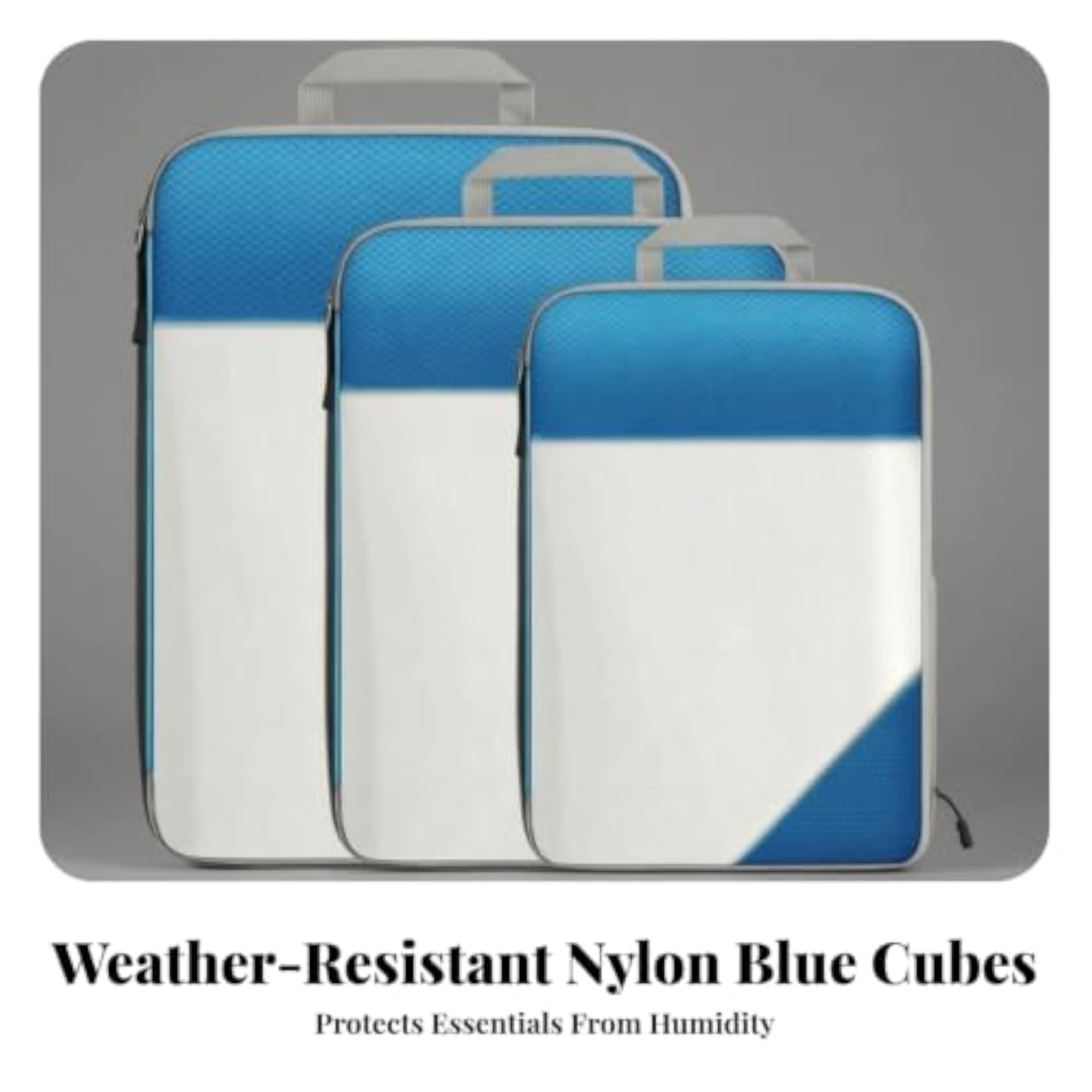 3 Pieces Compact Nylon Packing Cube with Carry Handle