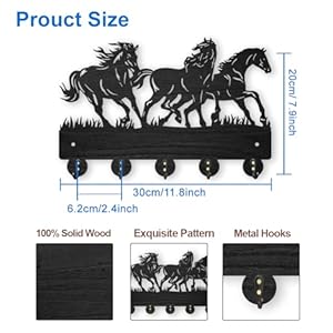 MAYJOYDIY Horse Coat Hooks Wall Mounted 11.8×7.9inch Running Horse Key Holder for Wall Wood Key Rack Hanger with 5 Alloy Hooks for Wall Art Decor Entryway Front Door Gift MAYJOYDIY Horse Coat Hooks Wall Mounted 11879inch Running Horse Key Holder for Wall Wood Key Rack Hanger with 5 Alloy Hooks for Wall Art Decor Entryway Front Door Gift