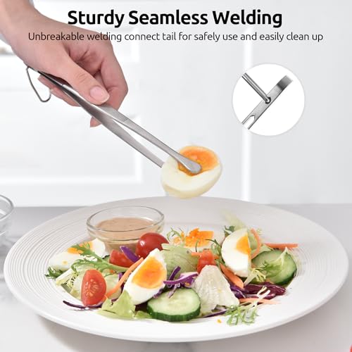 Image of U-Taste Kitchen Cooking Tweezer, 18 /8 Stainless Steel Tong, 8in /Round Tip