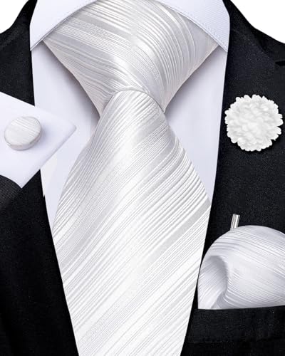 Image of DiBanGu Mens Zipper Tie Silk Pre-Tied Necktie with Gift Box