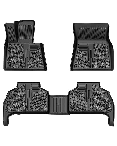 Mixsuper Floor Mats Fit for BMW X5 2019-2026 (Only for 5 Passenger, Not for 7 Seat), TPE All Weather Floor Liners 1st & 2nd Row Mat Set Accessories Durable Black