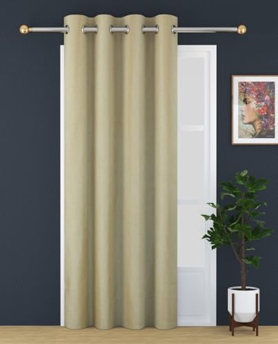 FRESH FROM LOOM Premium Thick Jute Curtains | 7 Feet Long | Set of 1pc | Ac Curtain with Noise Reduction | Light Filtering Room Drakening | Door & Win