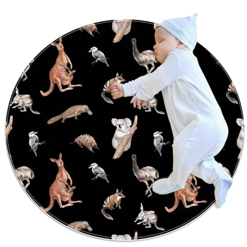 Tapis rond ornithorynque doux pour une chambre d'enfant chaleureuse