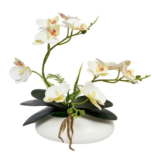 Orquídeas Artificiales blancas de gran realismo en maceta 2