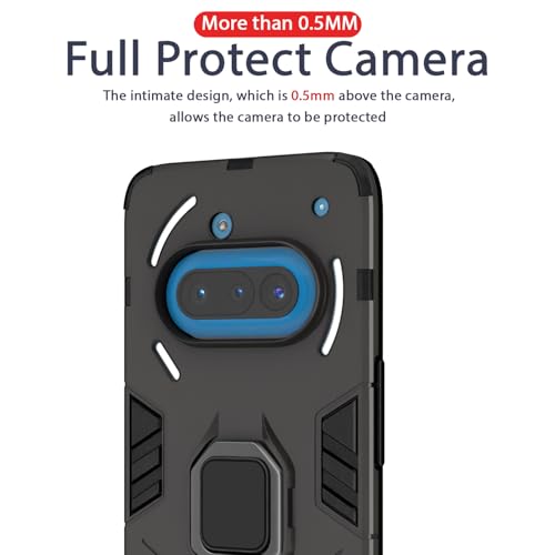 Image of Amazon Basics Back Cover for Nothing Phone 3a 5G |360 Protection Case | D5 Tough Armor Bumper Case (Black)