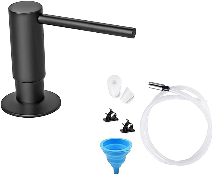 Samodra Sink Soap Dispenser, Metal Pump Head Liquid Lotion Countertopwith 17 OZ PET Bottle & Extension Tube Kit 39" with Metal Check Valve,Upgraded Check Valve, Silicone Tube, Not Easy to Bend,
