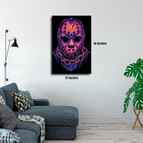 Image of HUANNY Diamond Painting Horror Movie Diamond Art Jason, 5D Full Drill Cross Stitch Embroidery Kits