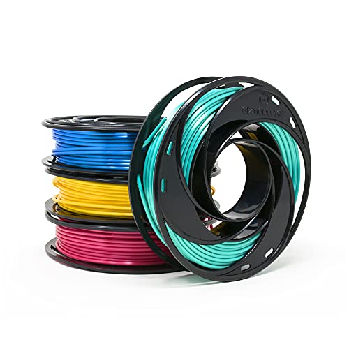 Image of Gizmo Dorks PLA Filament for 3D Printers 1.75mm 200g, 4 Color Pack Multicolor (Silk-Blue, Red Pink, Teal, Yellow Gold)