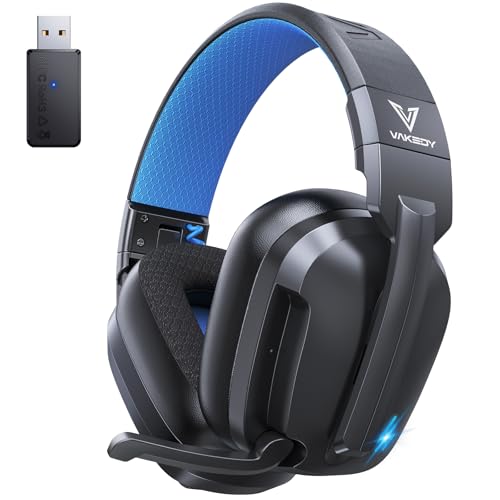 Image of Vakedy Wireless Gaming Headset for PS5,PS4,PC,Switch, 2.4GHz USB & BT 5.4 | Noise Canceling Mic, Lossless Audio-50H Batt, Works with PS4, Mac & Mobile, Ideal for Fortnite & Call of Duty & RGB