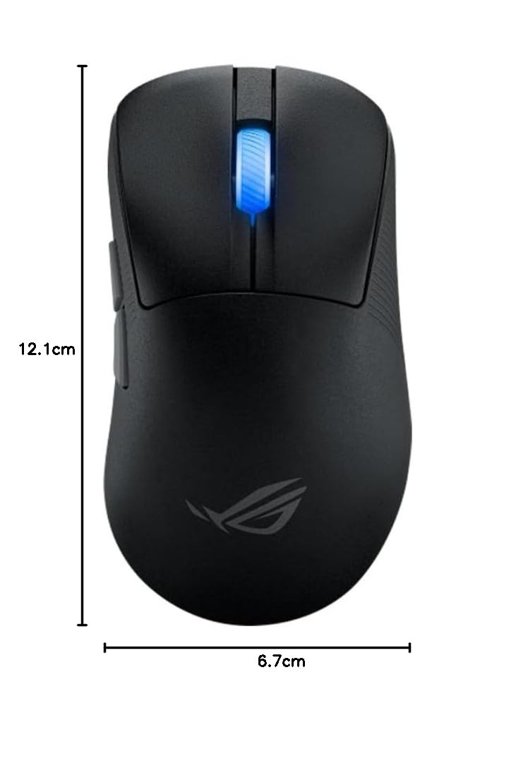 ASUS ROG Keris II Ace bezprzewodowa mysz do gier, lekka 54 g, czujnik optyczny AimPoint Pro 42K, mikroprzełączniki optyczne, SpeedNova Wireless, ROG Polling Rate Booster, gry e-sportowe i FPS, czarna