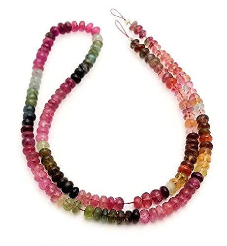 Tourmaline naturelle fil 15 pouces de perles polies pour bracelet DIY