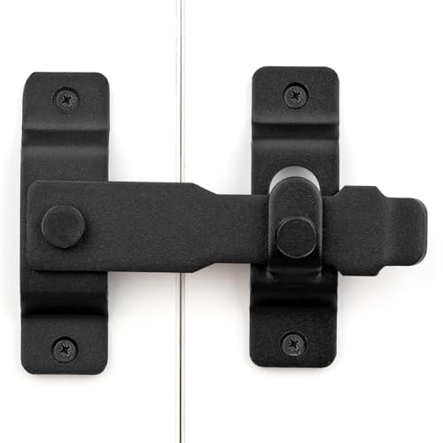 Wocoe Matte Black Flip Latch Gate Latches Safety Door Lock Catch for Barn Wood Fence Sliding French Doors,Heavy Duty Thicker Stainless Steel Gate Hardware Lock - Thumbnail 4