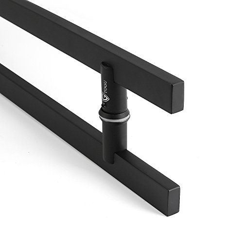 Togu Tg-6017 60 Inches Solid Standoffs Heavy-Duty Commercial Grade-304 Stainless Steel Push Pull Door Handle/Barn Door Pull Handle/Glass Pulls, Matte Black Finish #TOP7
