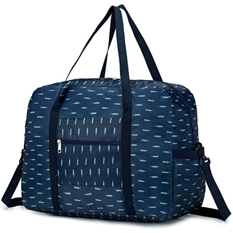 BAGZY Cabin Bag 45x36x20 for easyJet Underseat Cabin Bag, Large Foldable Duffel Bag Nylon Holdall Hand Luggage Case Carry on Luggage Flight Bag Baggage Organiser Storage (Feather) Cover