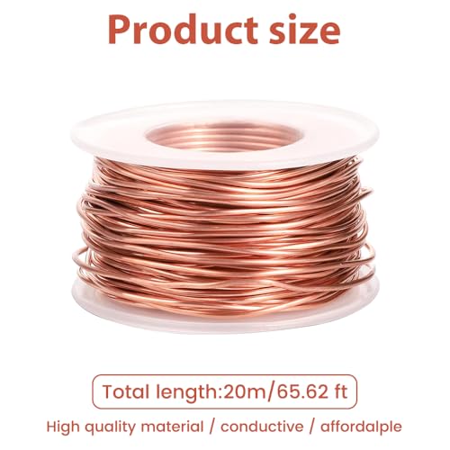 yotutun 20m Electroculture Gardening Kupferdraht, 99,9% Reiner 16 Gauge/1,3 mm Copper Wire Blanker Kupferdraht für Garten, Pflanzen und Gemüseanbau, Air Plant Holders