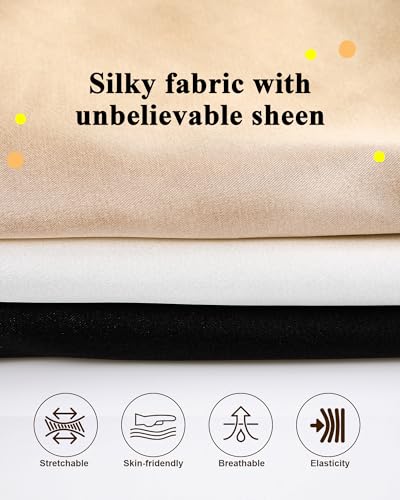 Mepase 3 Pcs Women's Half Slip Long Slip for Women Under Dress Lace Long Underskirt Anti Static Extender Skirt3