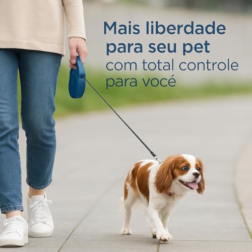 Guia Retratil Passeio Para Coleira de Pets Cachorro Cães Raça Pequenas 3 Metros Até 15K. com Sistema