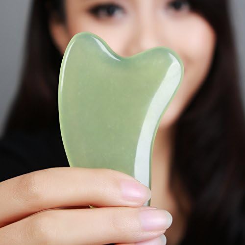 Veena Eyes Face Natural Green Aventurine Jade Gua Sha Board | Facial Scraping Piece | Scrapping Plate Face Green