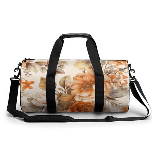 Sac de sport grand volume beige et orange résistant pour le yoga