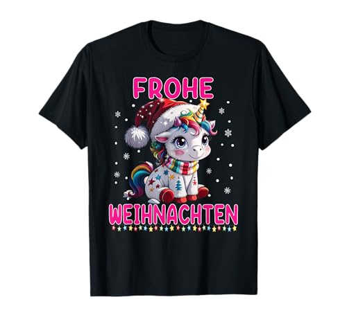 Einhorn Weihnachtsshirt Mädchen Weihnachtsoutfit Weihnachts T-Shirt