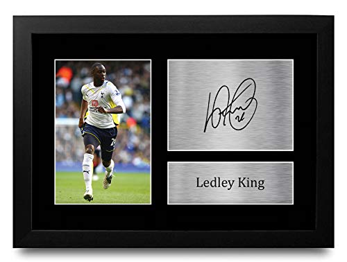 Photo signée Ledley King Tottenham cadre A4 anti-poussière fan foot