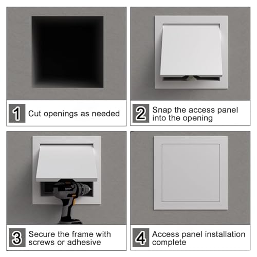 Puerta de servicio para renovación doméstica que oculta tuberías y cables 7