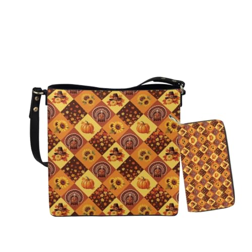 Image of HUGS IDEA Leather Purses and Handbag for Women Bucket Bag with Wrist Wallet 2 Packs