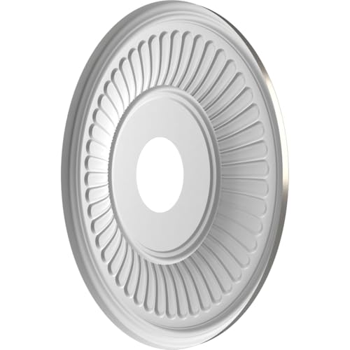 Image of Ekena Millwork 16 inchOD x 3 1 /2 inchID x 1 inchP Berkshire Thermoformed PVC Ceiling Medallion (Fits Canopies up to 7 inch), Aged Dark Steel