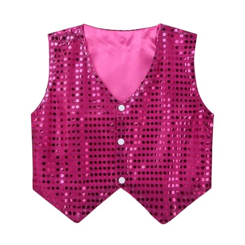 Kids Sequins Vest Disco Dance Top Boys Girls Jazz Hip-hop Street Dance Jacket Coat Waistcoat