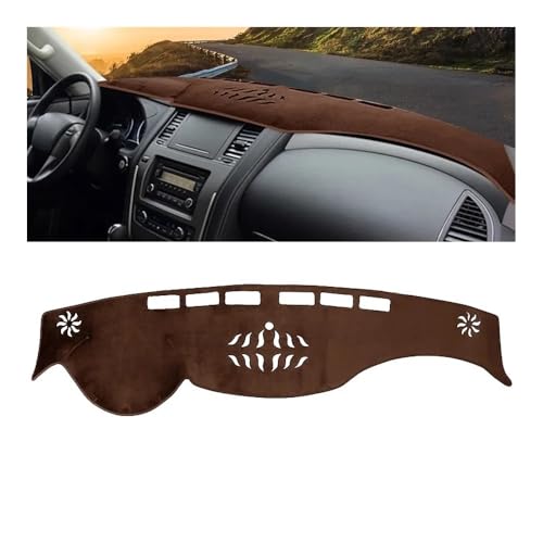Tapis de tableau de bord marron LHD pour Nissan Patrol Y62 2010-2023